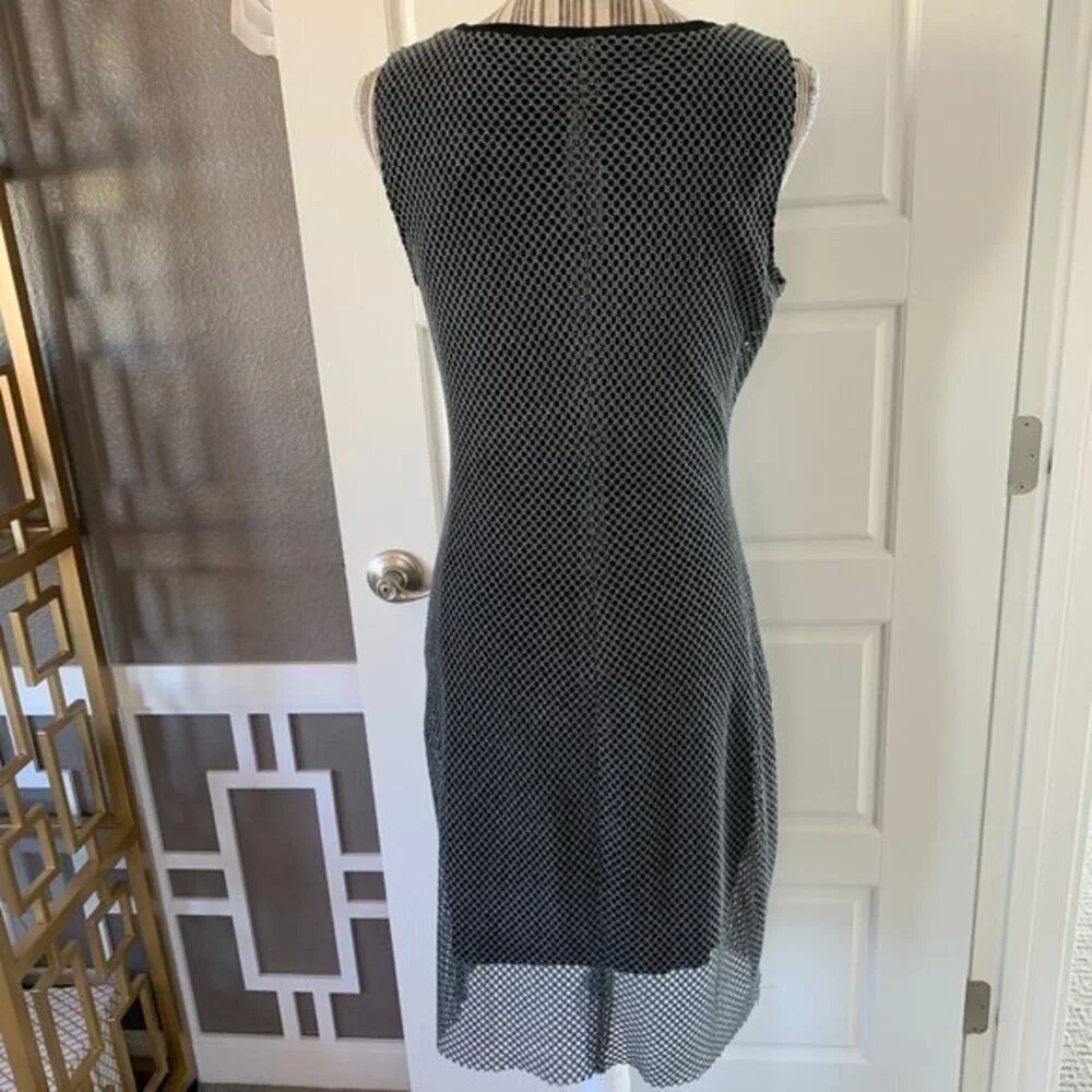 Tahari Mesh Overlay Sleeveless Shift Dress